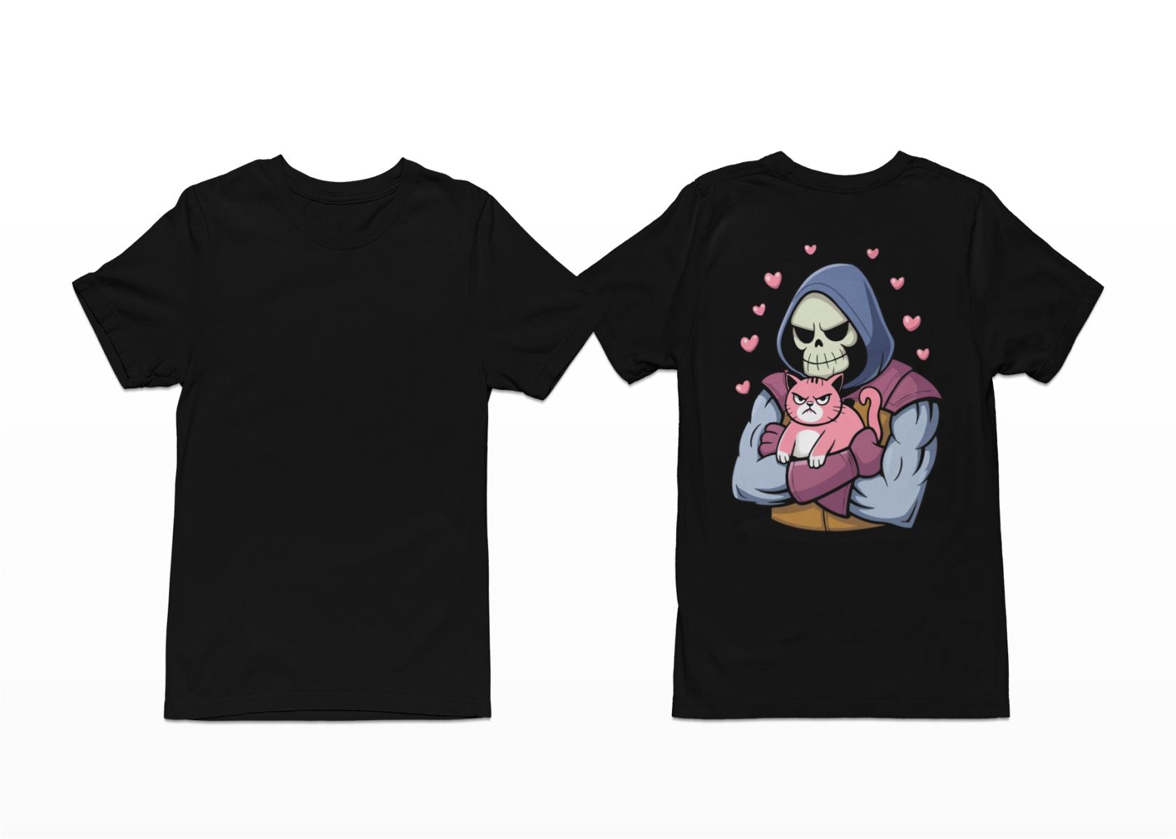 Schwarzes T-Shirt mit Rückenaufdruck "Im Herzen bin ich nett"