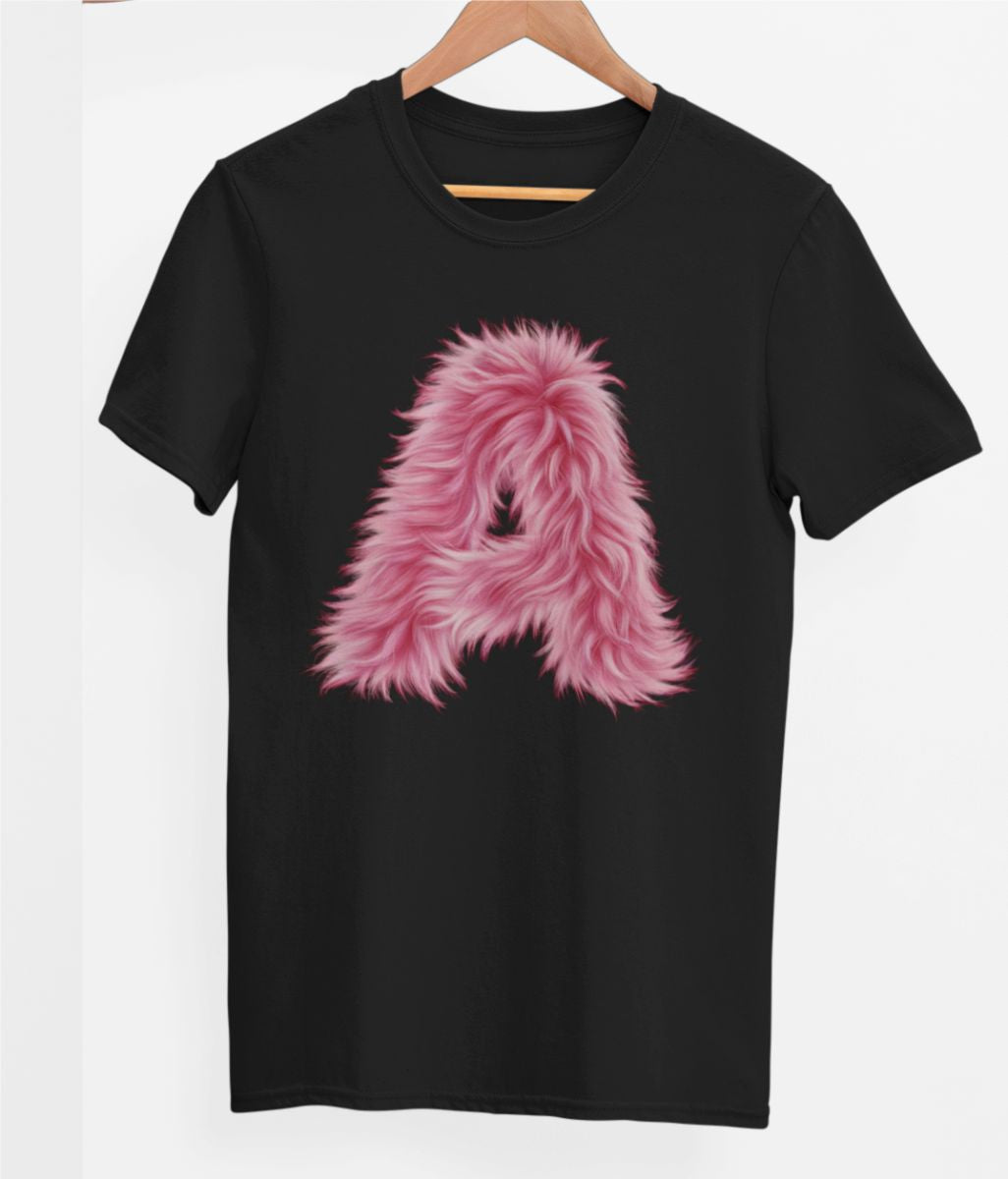 Schwarzes UNISEX T-Shirt "A Buchstabe"