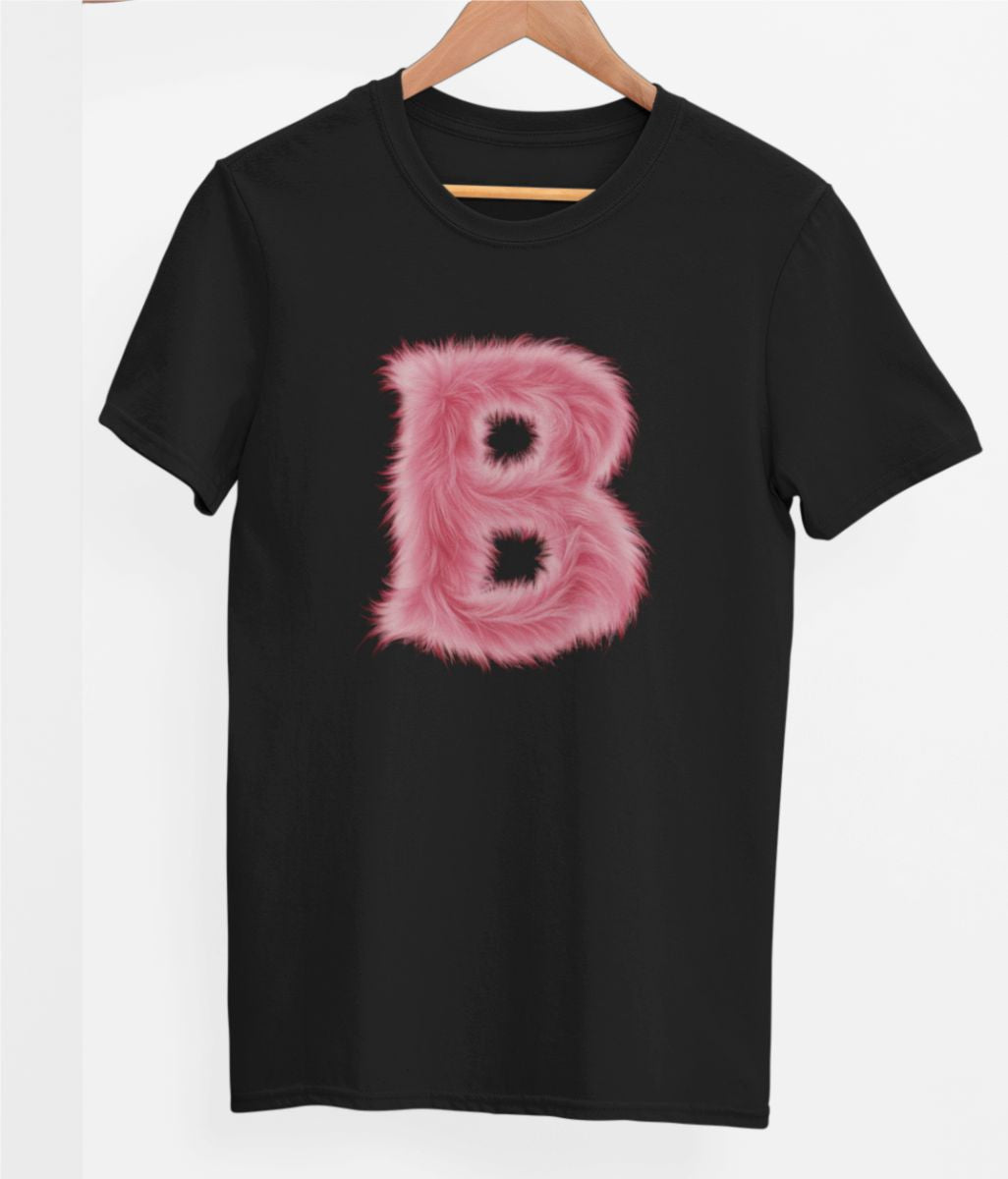 Schwarzes UNISEX T-Shirt "B Buchstabe"