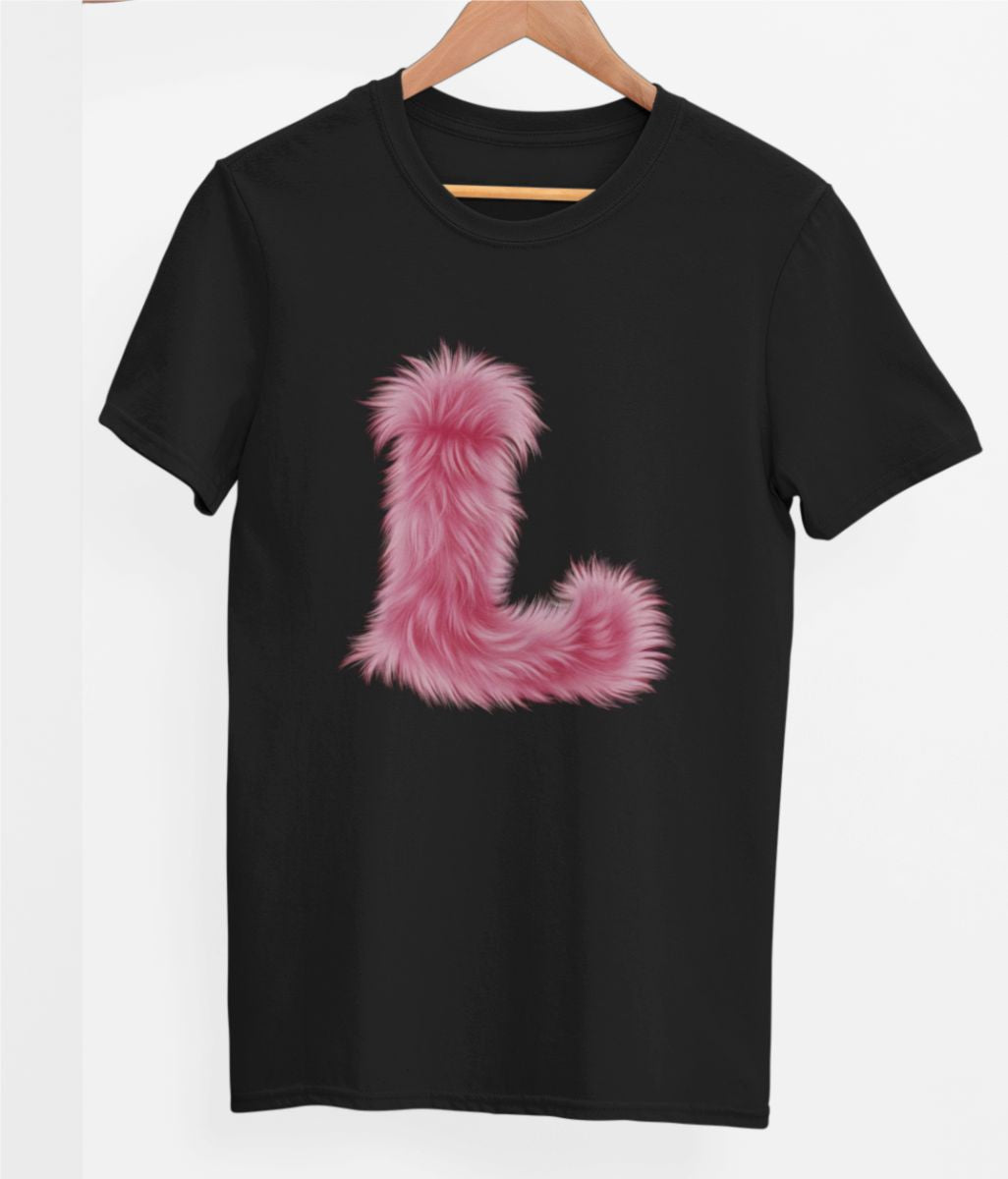 Schwarzes UNISEX T-Shirt "L Buchstabe"