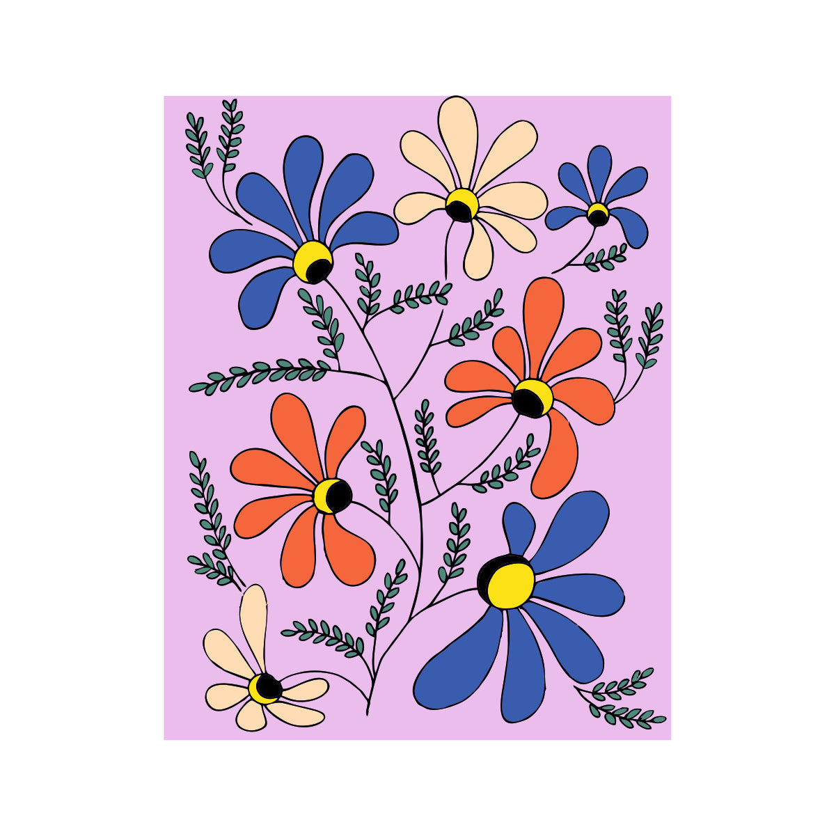 Weißes UNISEX T-Shirt „Blumen“