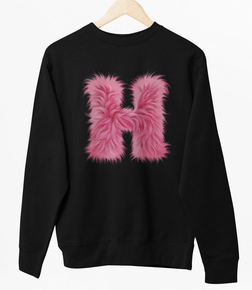Schwarzer UNISEX Pullover "H Buchstabe"