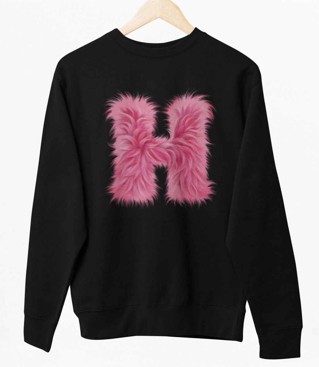 Schwarzer UNISEX Pullover "H Buchstabe"
