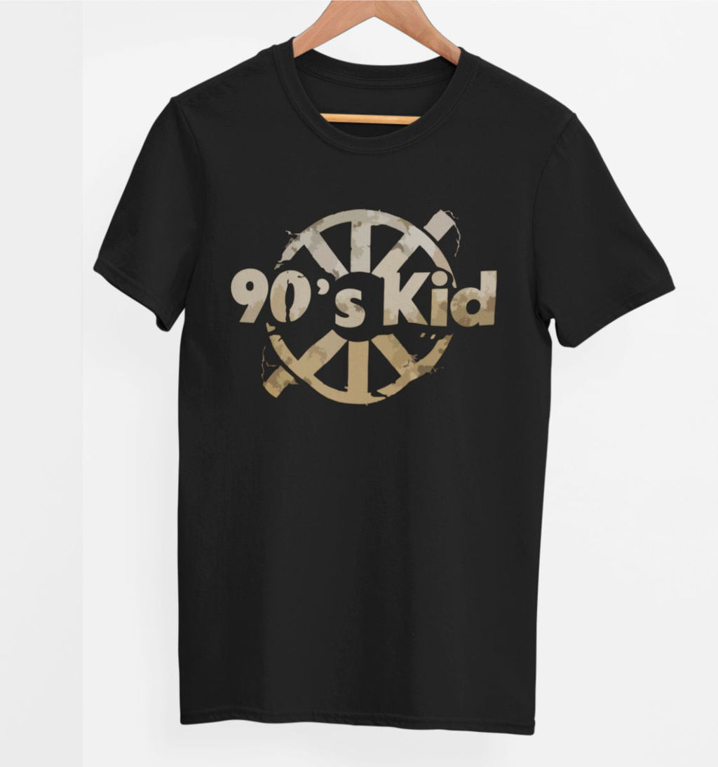 Schwarzes UNISEX T-Shirt „90' kid“