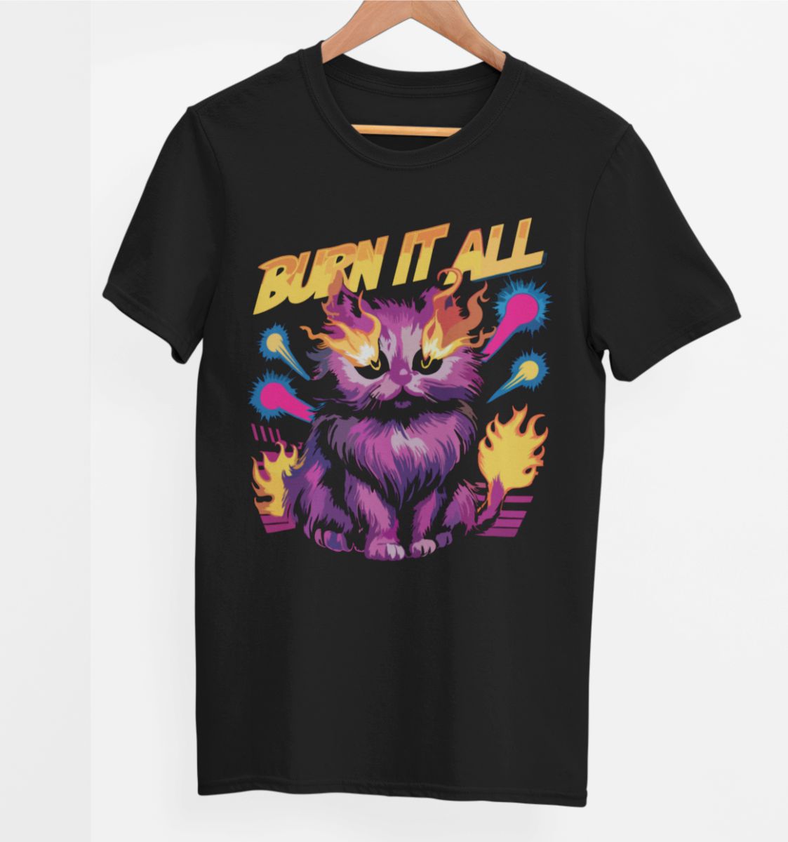 Schwarzes UNISEX T-Shirt „Burn it all“