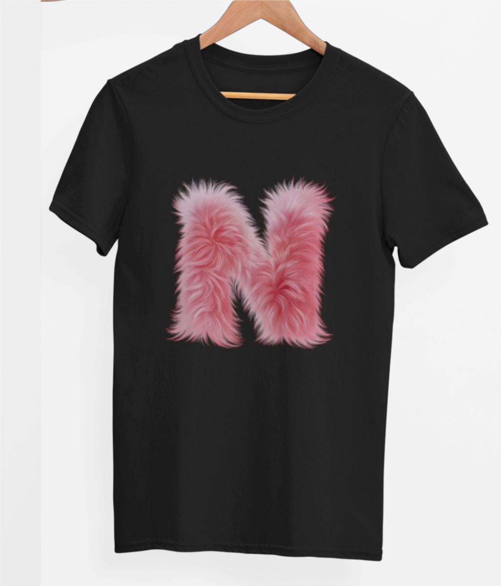 Schwarzes UNISEX T-Shirt "N Buchstabe"