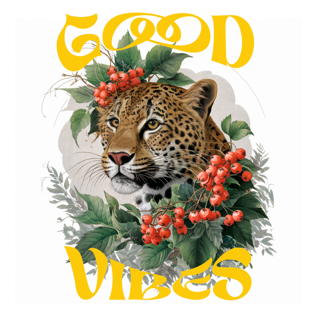 Weiße UNISEX T-Shirts mit Rückenaufdruck "Good Vibes"