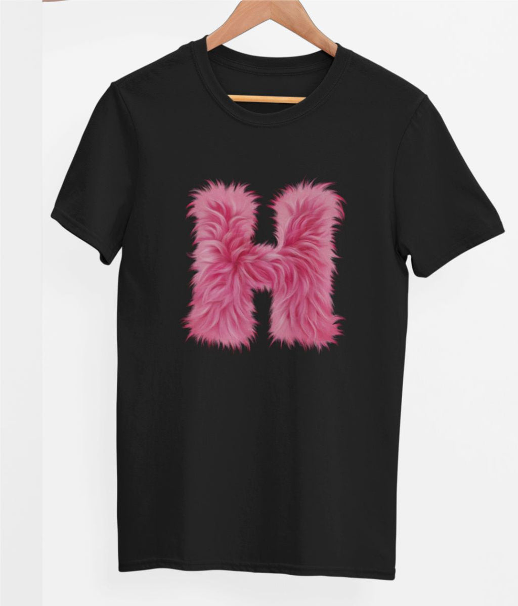 Schwarzes UNISEX T-Shirt "H Buchstabe"