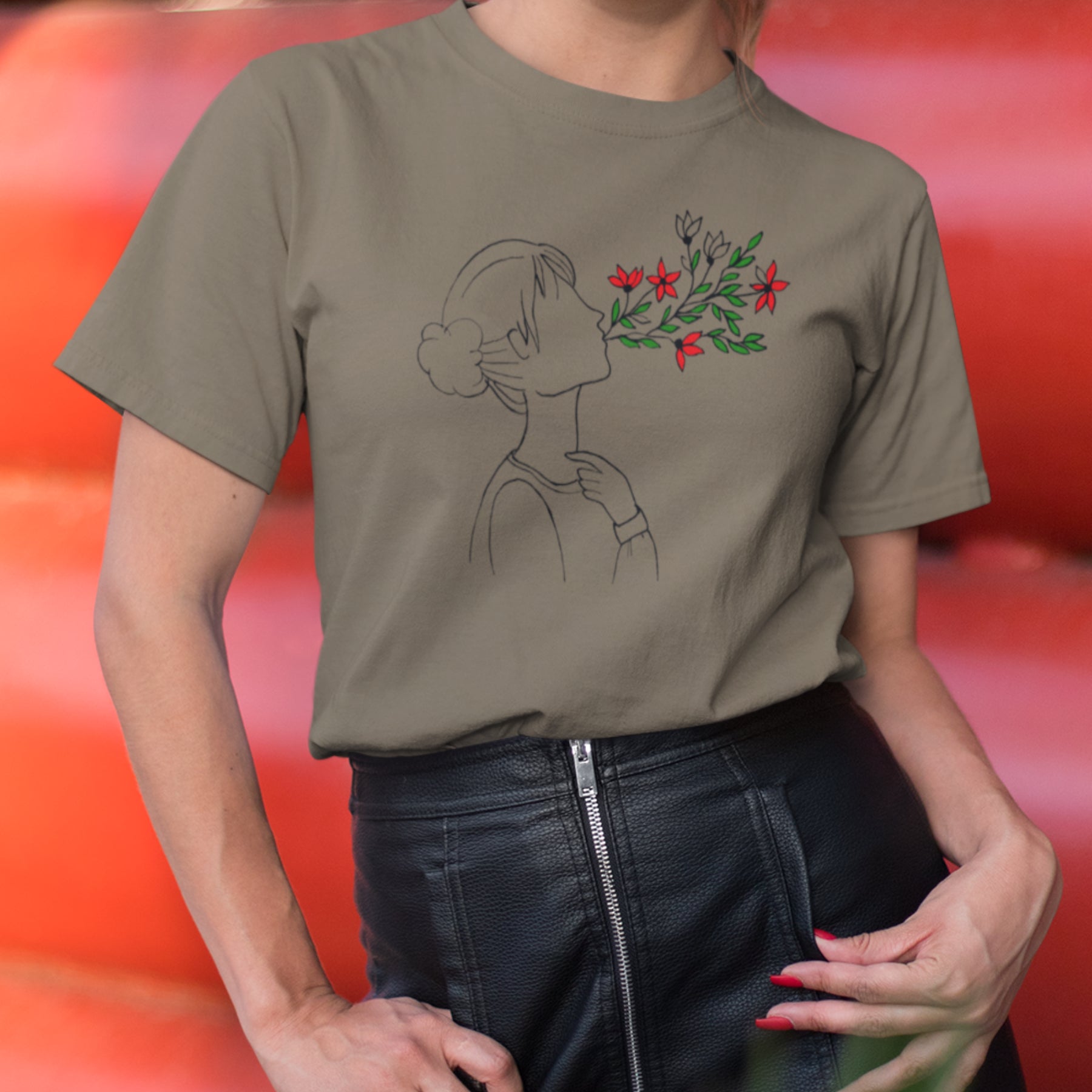 Khaki T-Shirt Atmen