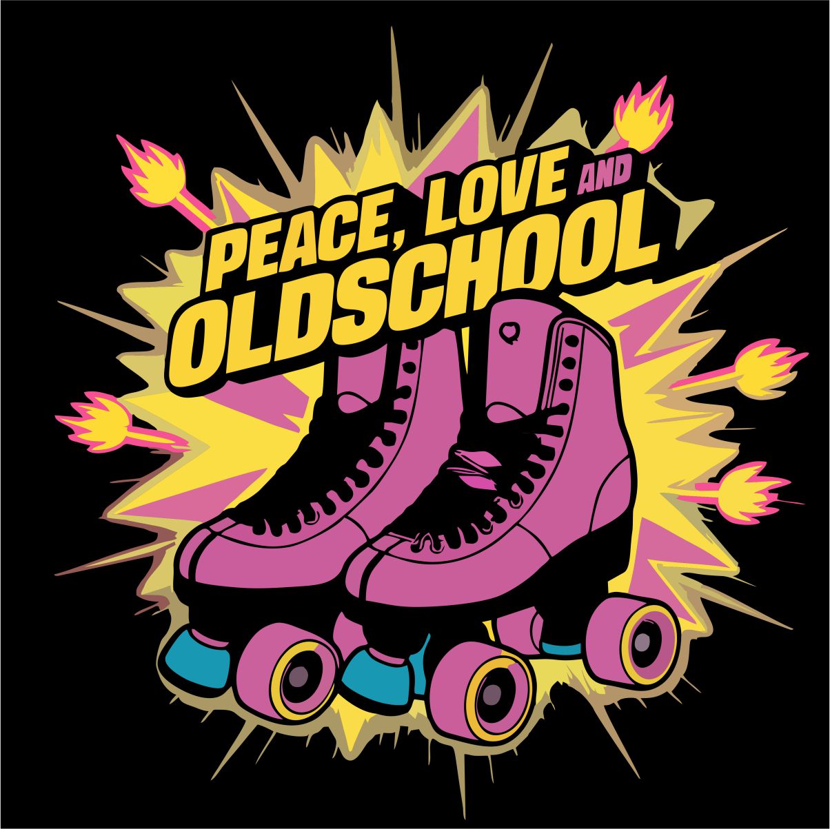 Schwarzer UNISEX Pullover „Peace, love and oldschool“