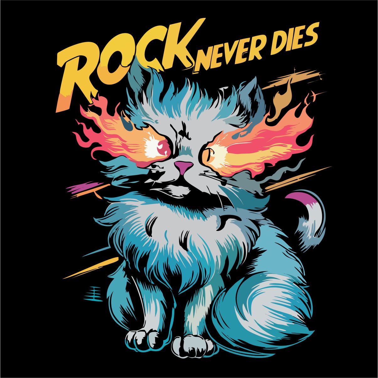 Schwarzer UNISEX Pullover „Rock never dies“