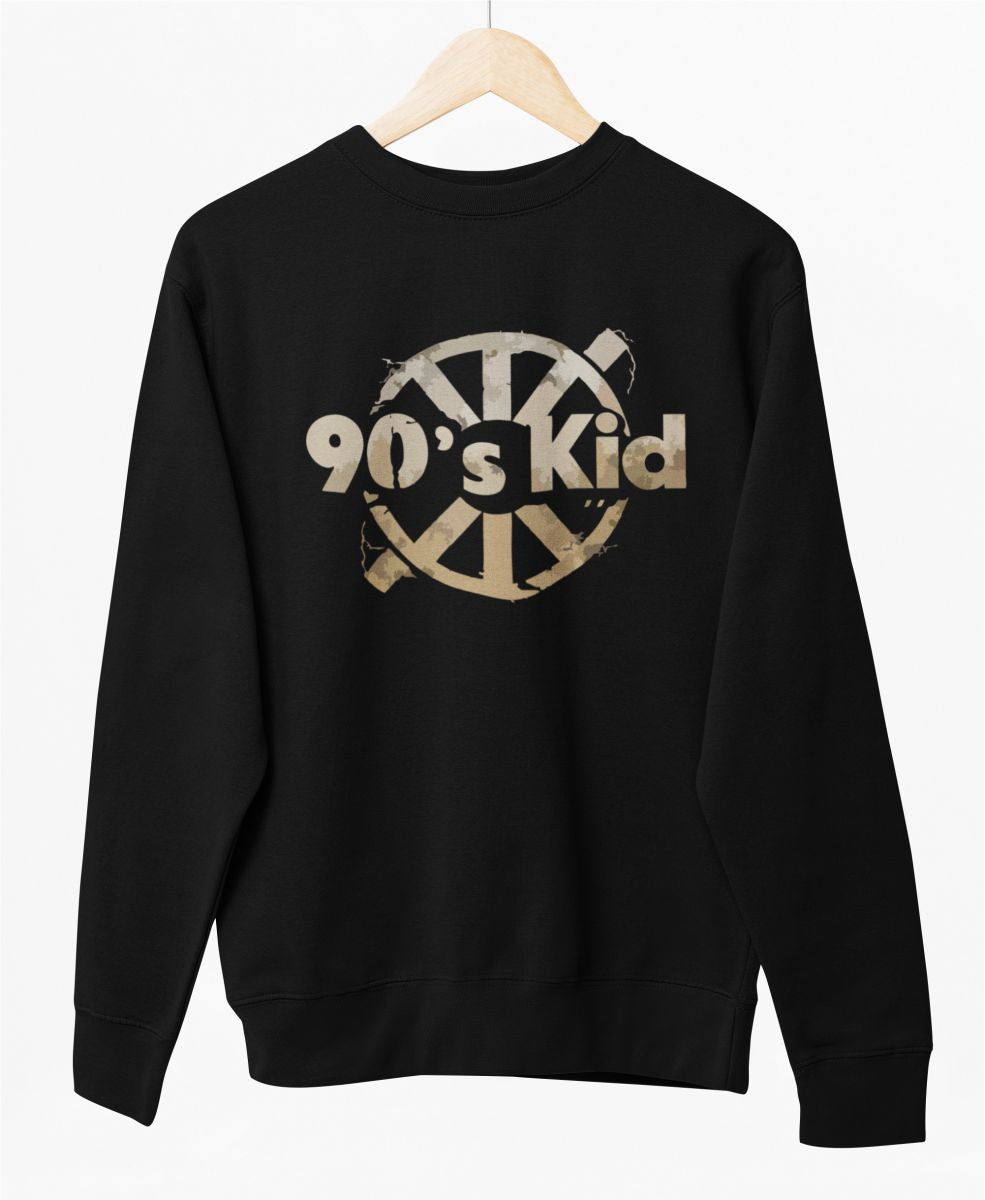Schwarzer UNISEX Pullover „90's kid“