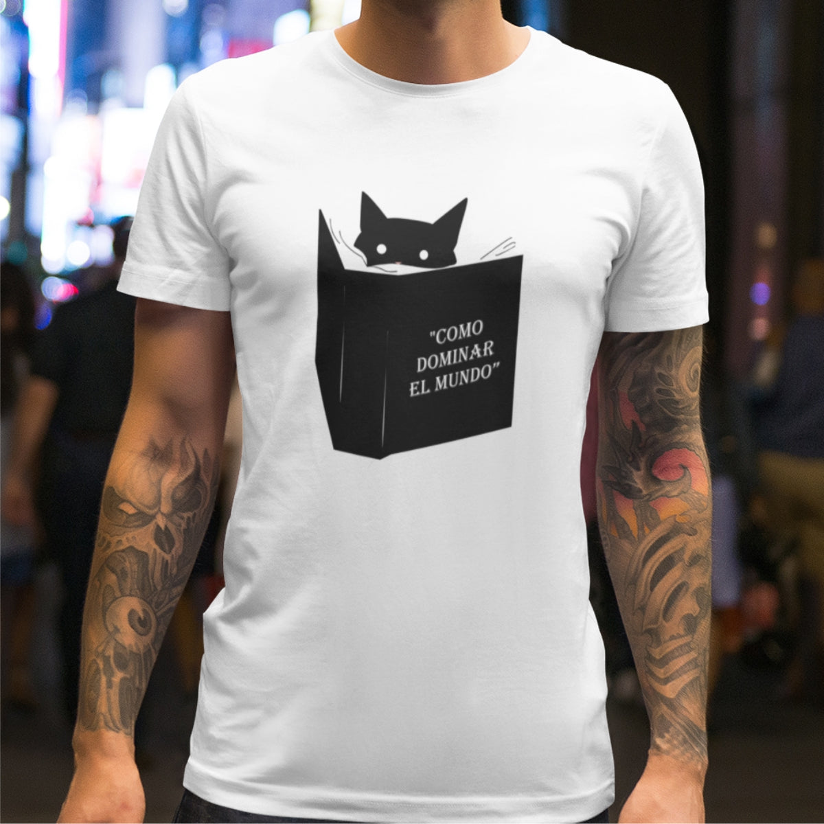 White Unisex T-shirt Como dominar el mundo