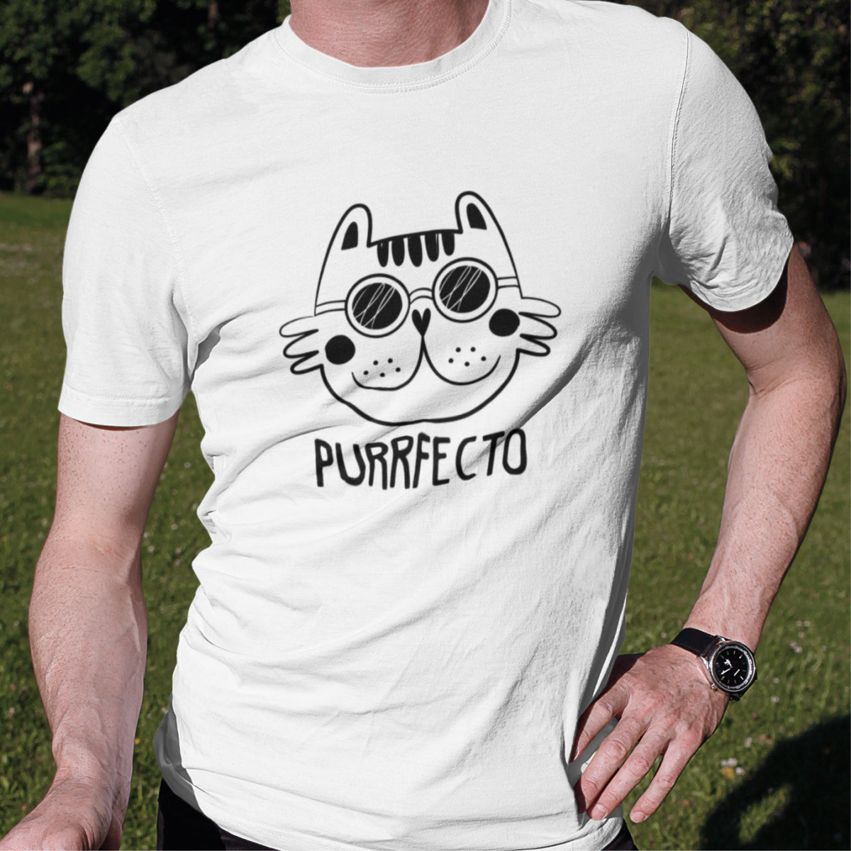 White Unisex T-shirt Purrfecto