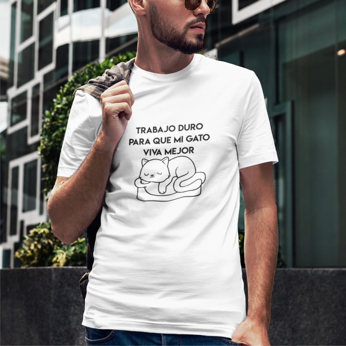 White Unisex T-shirt Trabajo duro