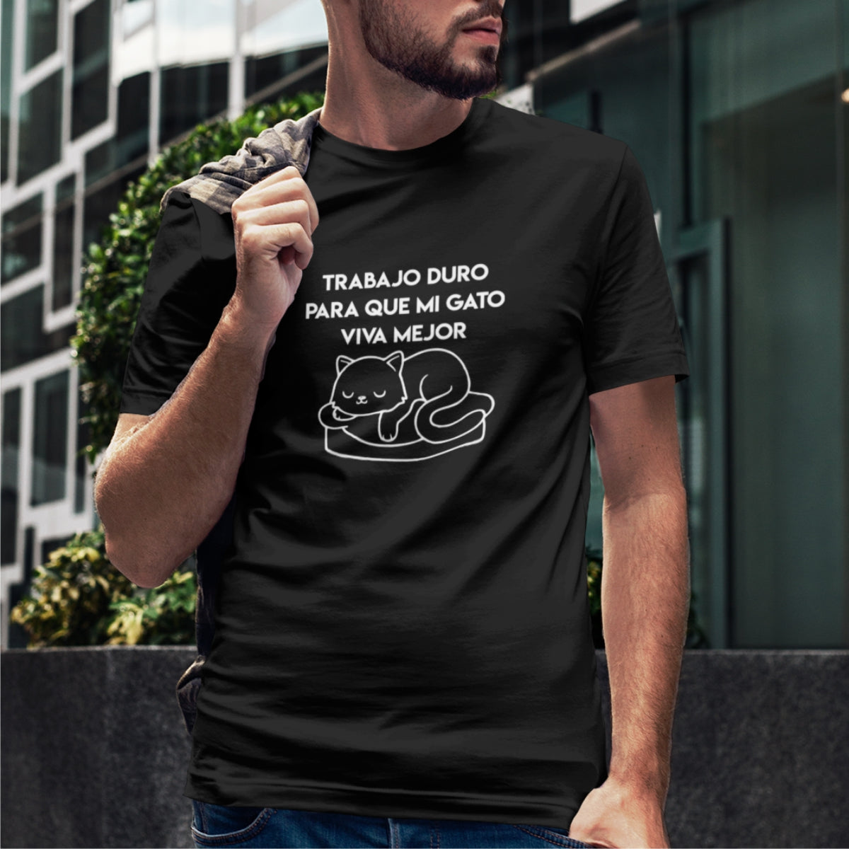 Black Unisex T-shirt Trabajo duro