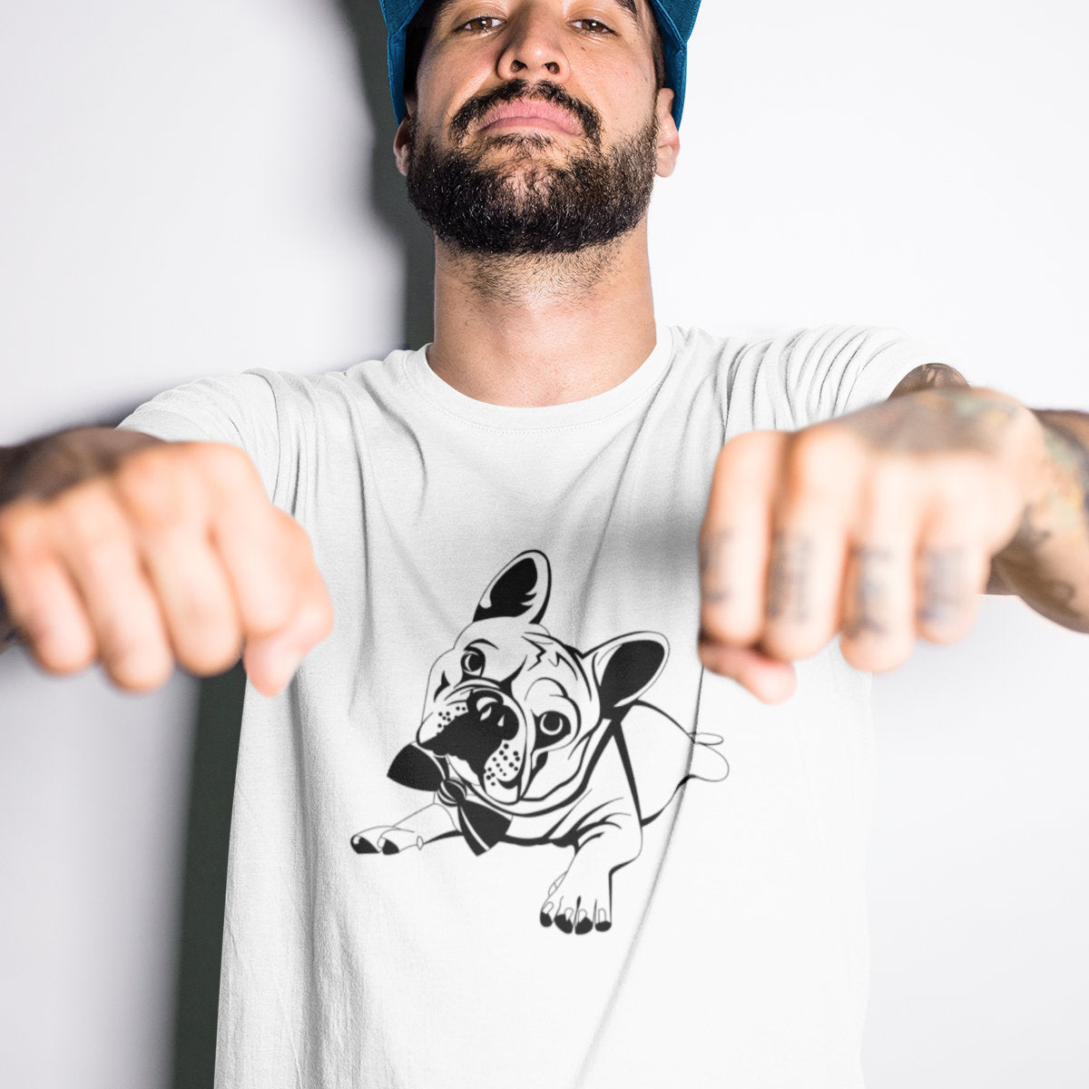 White T-shirt French bulldog