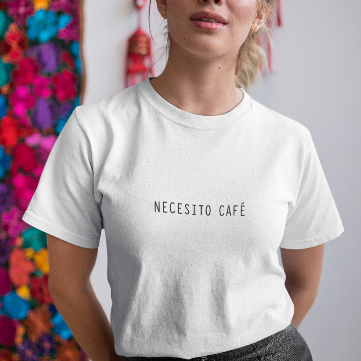 White T-shirt I need coffee