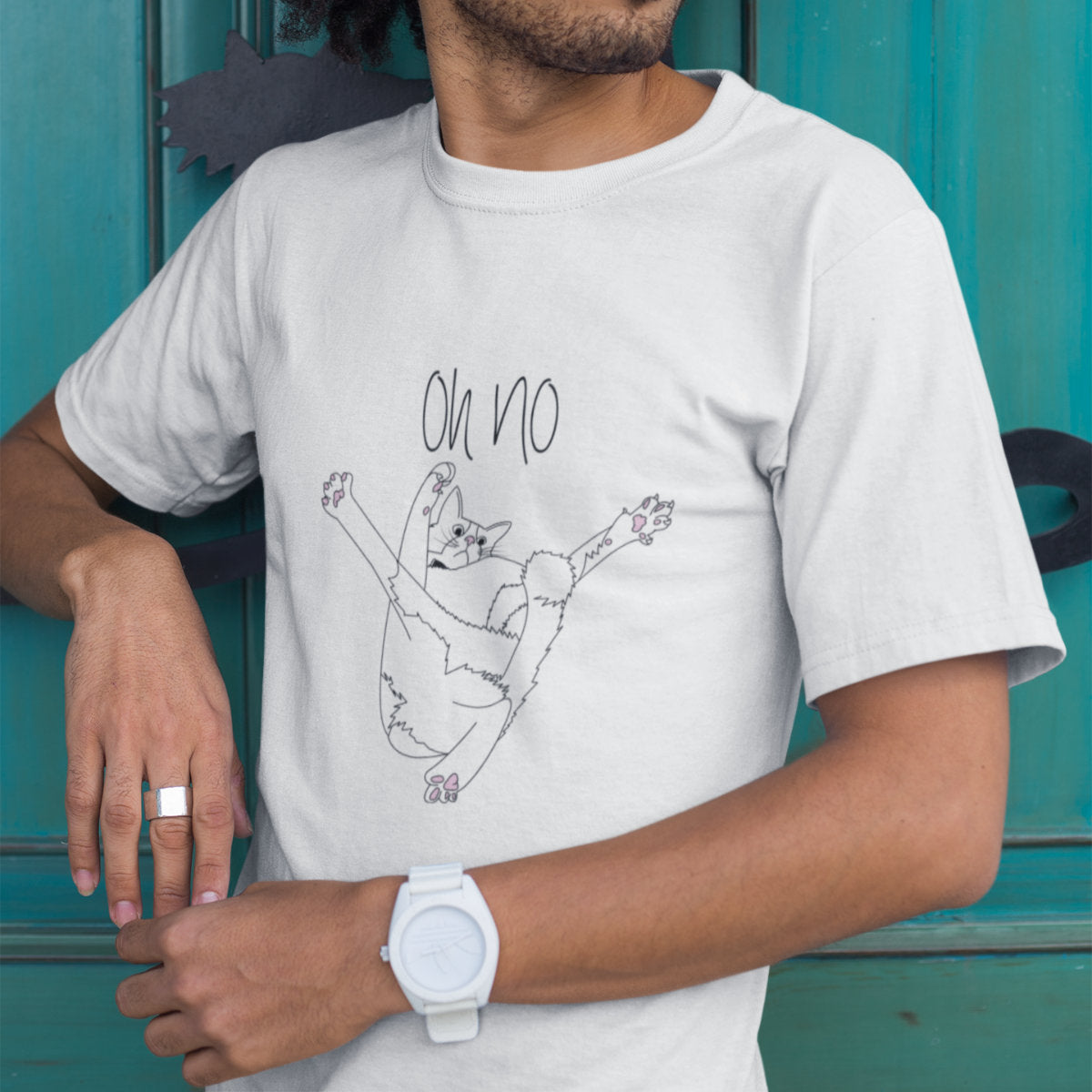 White T-shirt Oh no