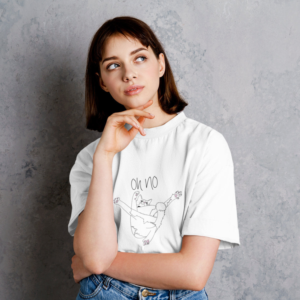 White T-shirt Oh no