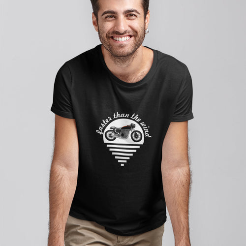 Black T-shirt Faster than the wind