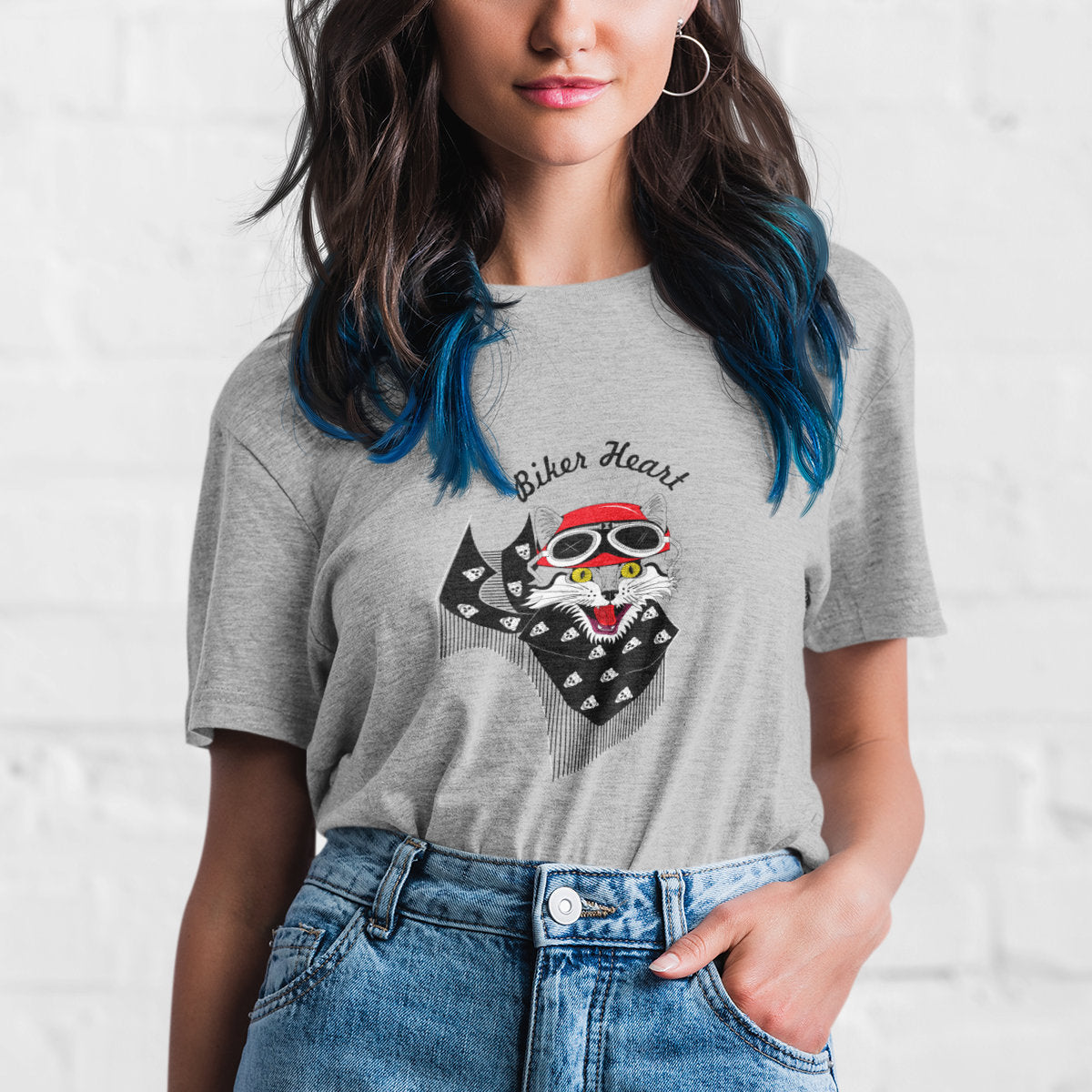 Melange grey T-shirt Biker heart