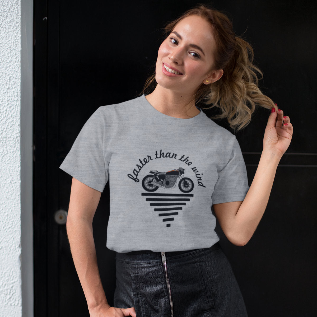 Melange grey T-shirt Faster than the wind