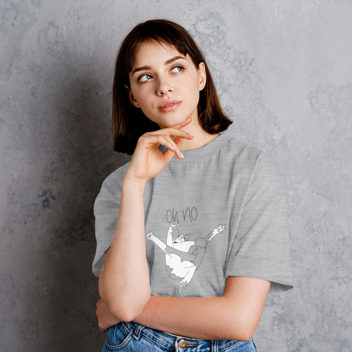 Melange grey T-shirt Oh no