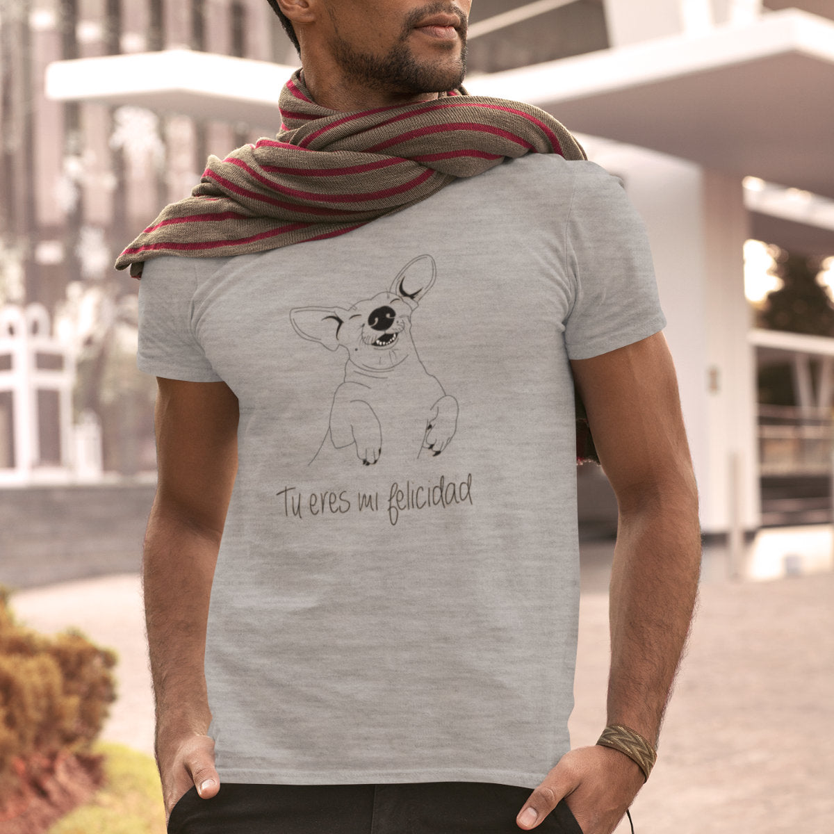 Melange grey T-shirt You are my happiness