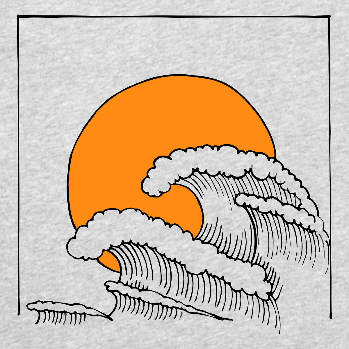 Grey-melange T-shirt Waves