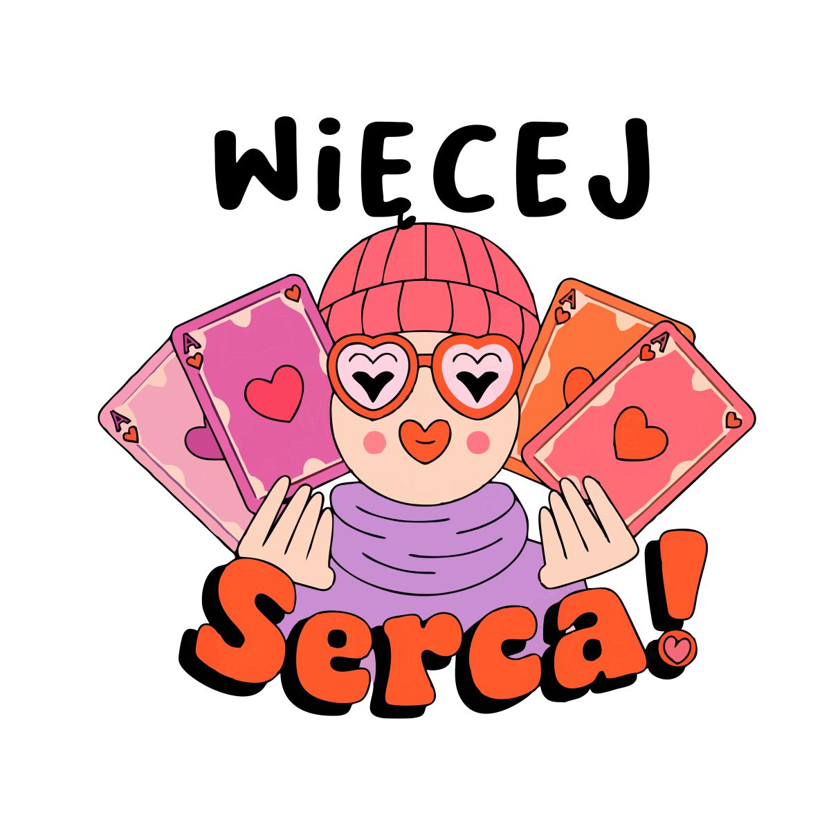 Weißes T-Shirt mit Rückenaufdruck "Mehr Herz"