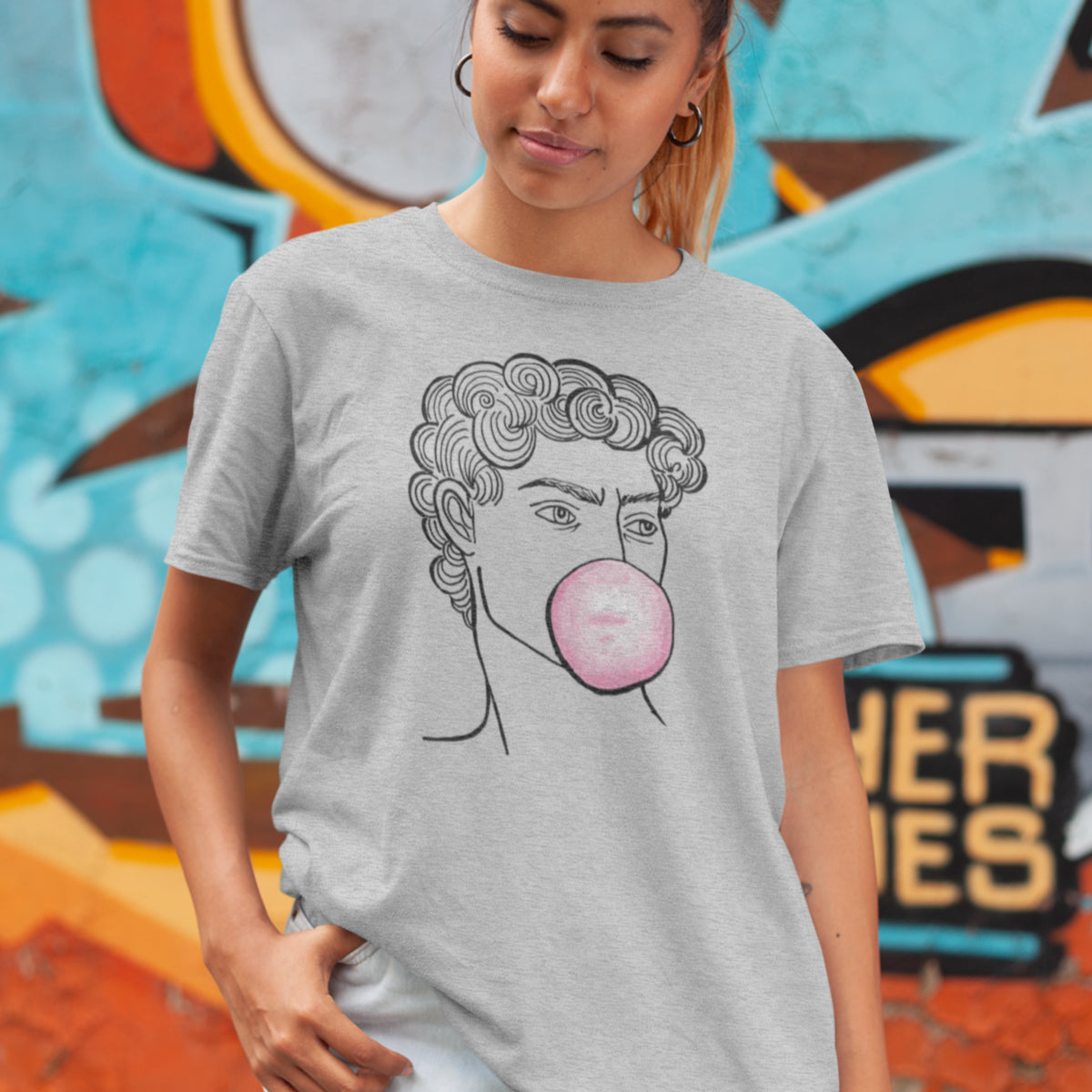 Grau meliertes T-Shirt David