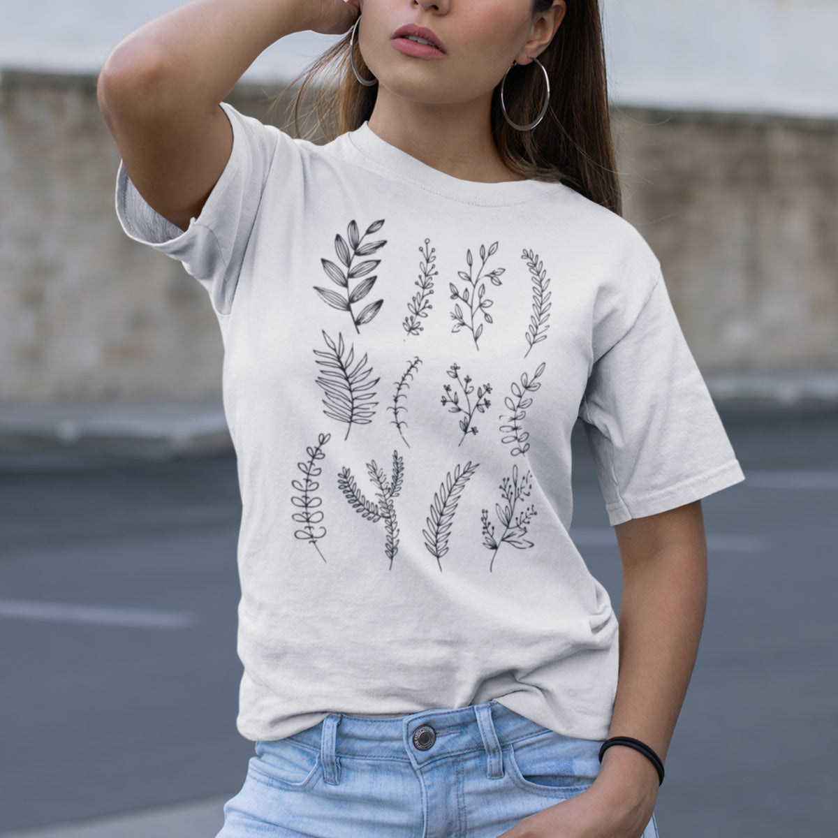 Weißes T-Shirt Naturmotive