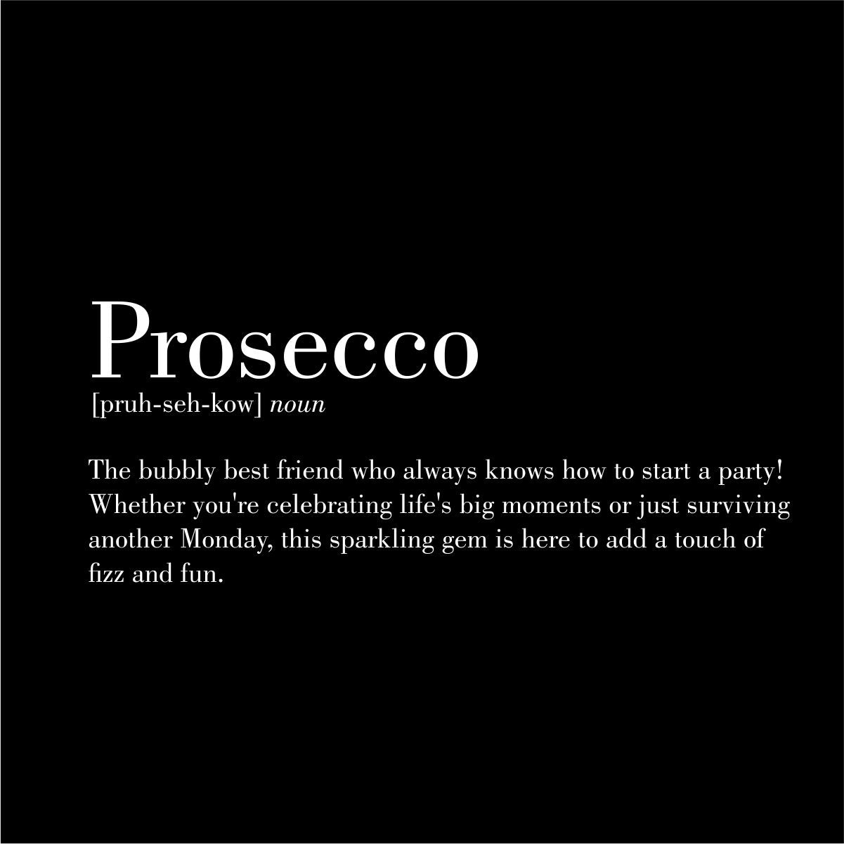 Schwarzes UNISEX T-Shirt "Prosecco"