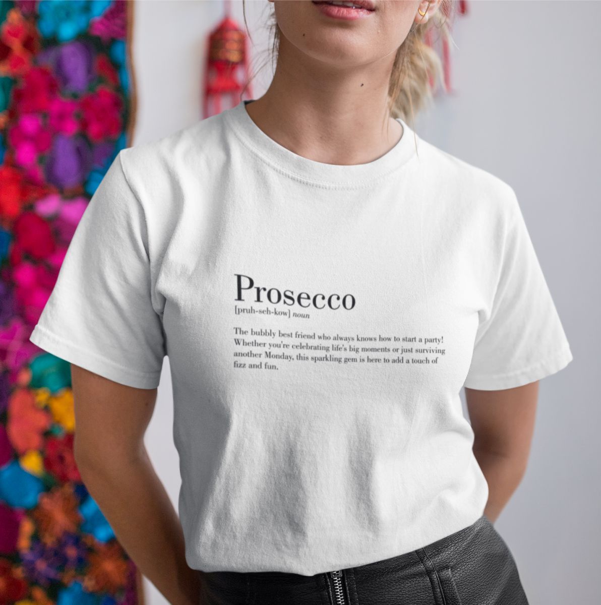 Weißes UNISEX T-Shirt "Prosecco"