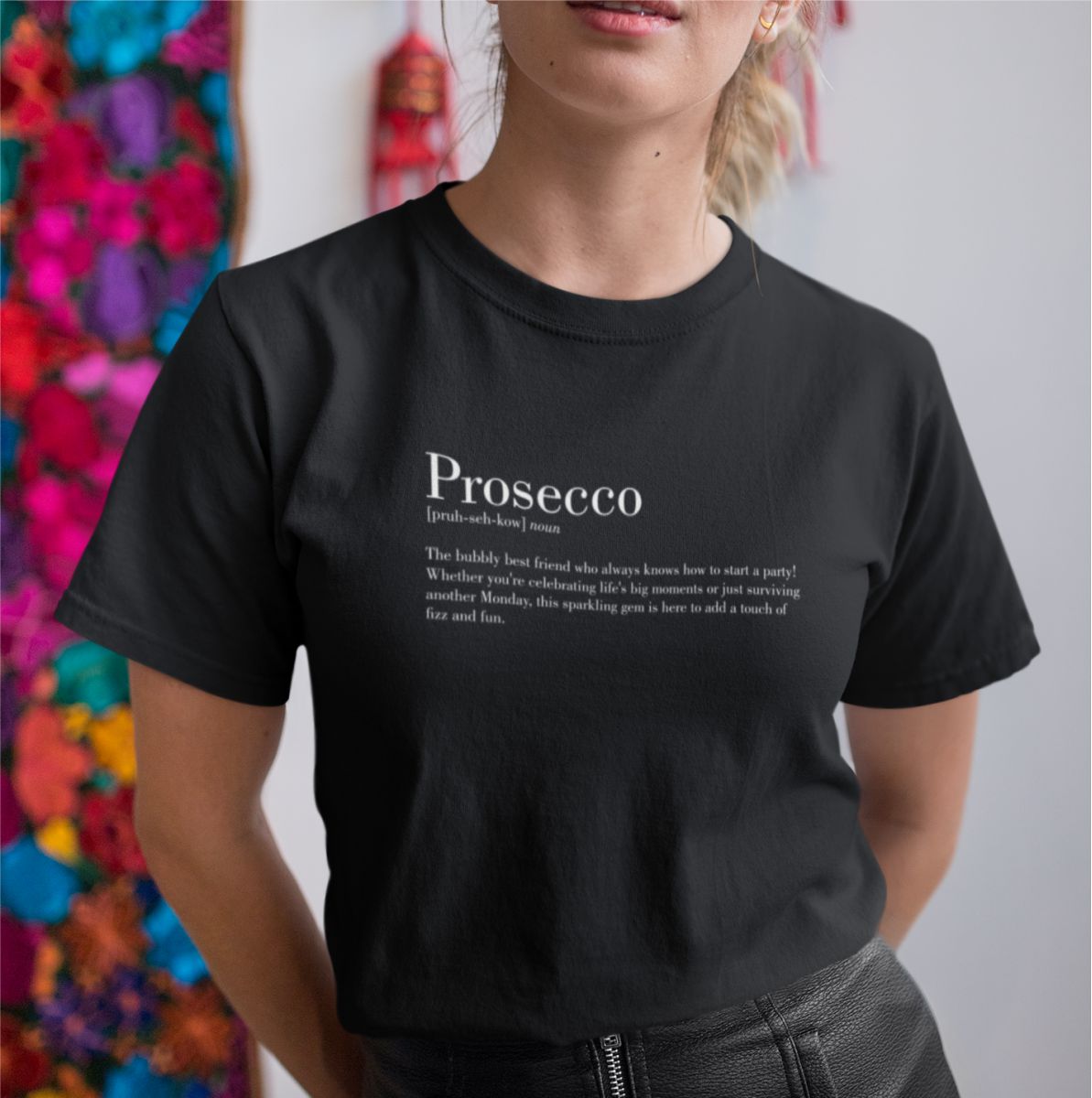 Schwarzes UNISEX T-Shirt "Prosecco"