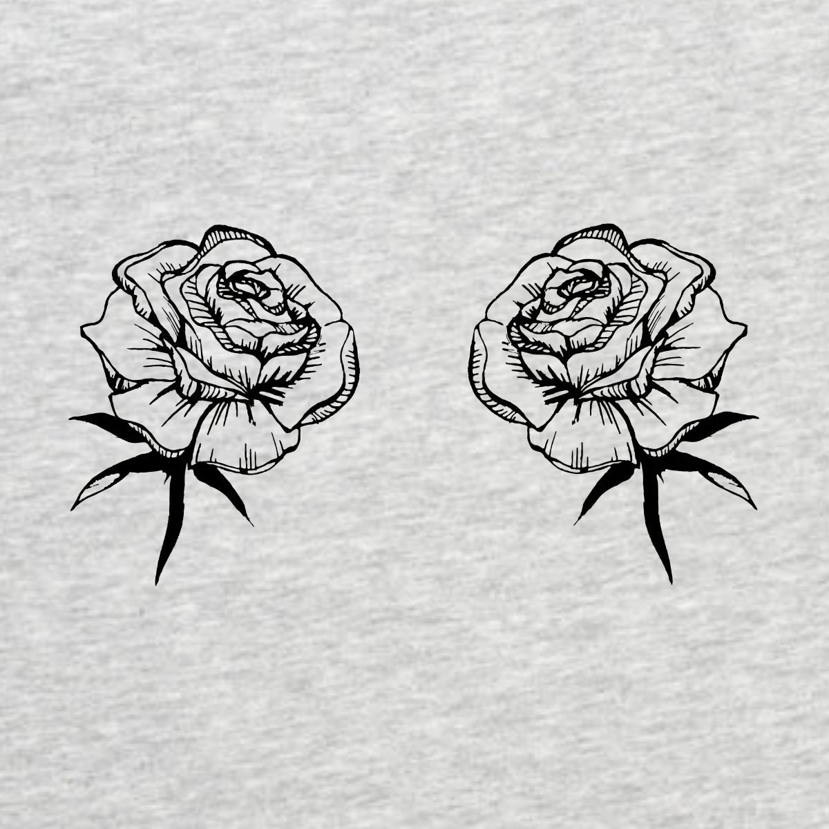 Grey Melange T-shirt Roses