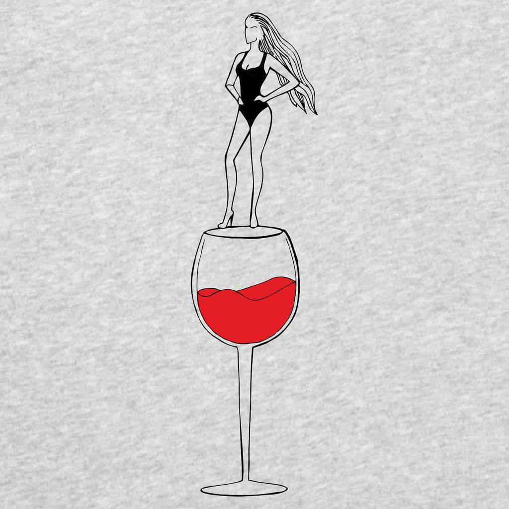 Grey Melange T-shirt Wine Lady